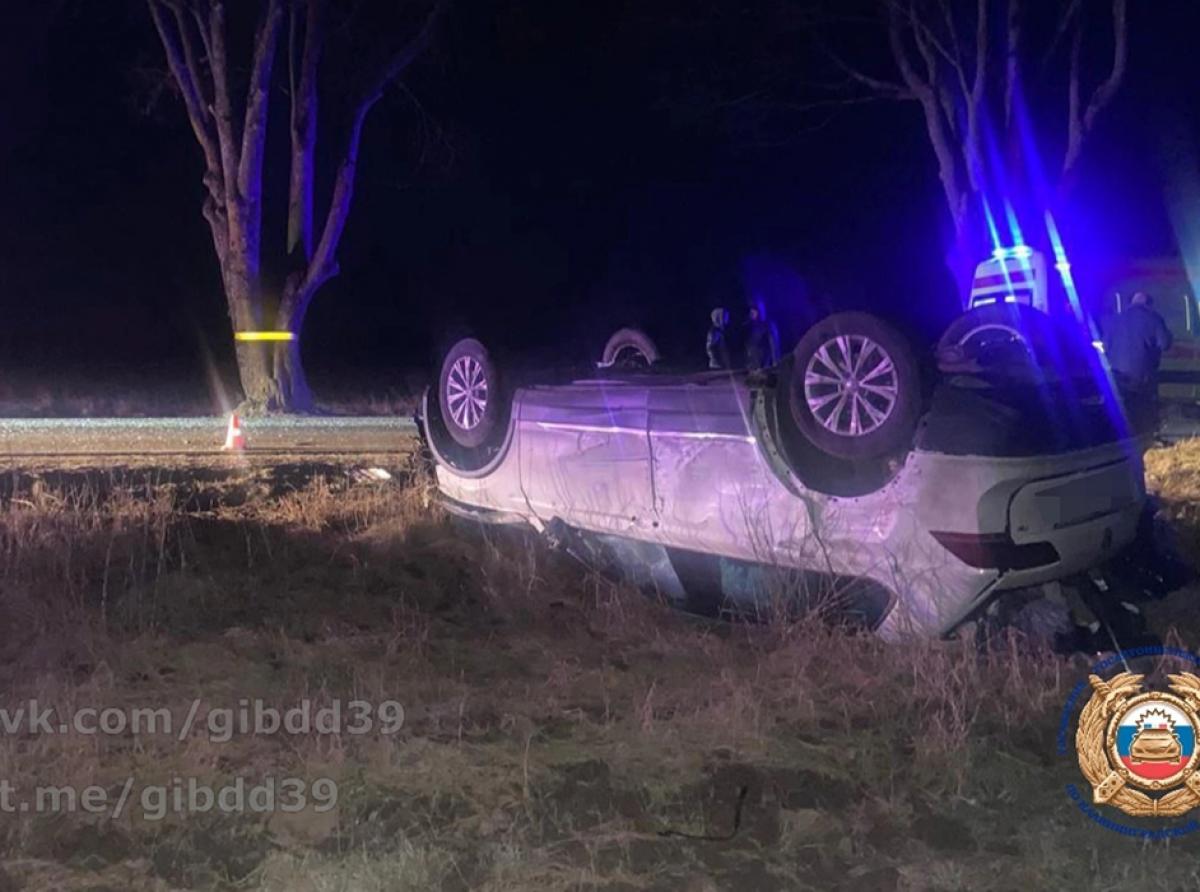 В Зеленоградском районе «Фольксваген» врезался в дерево, два человека госпитализированы