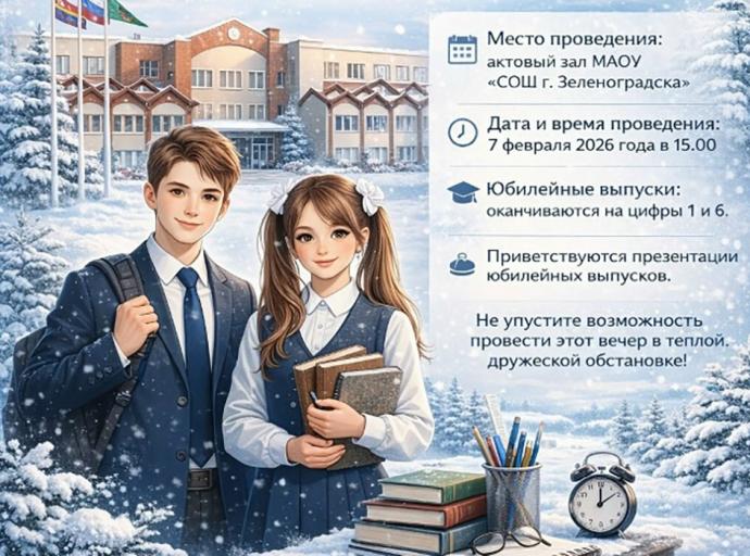 В Зеленоградске состоится вечер встречи выпускников