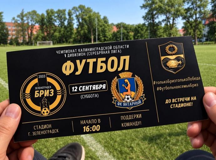 Зеленоградск примет матч областного чемпионата по футболу