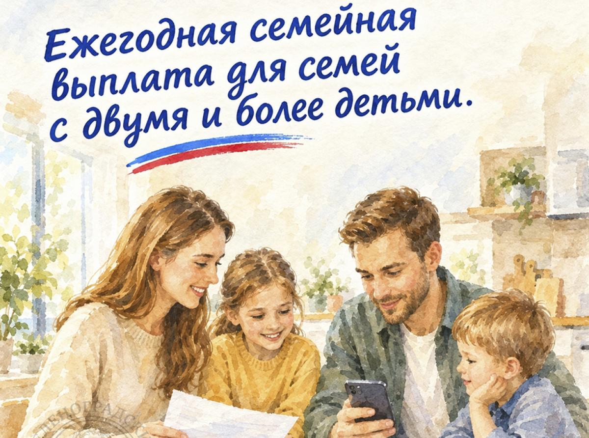 Ежегодная семейная выплата для семей с двумя и более детьми